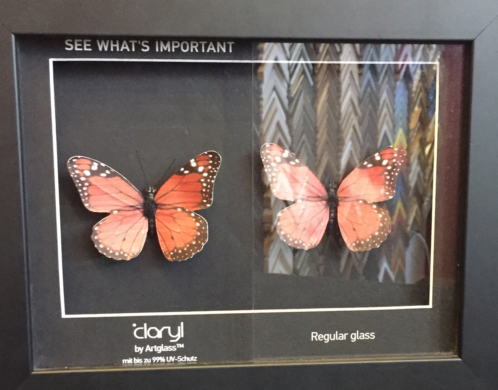 Glas und Spiegel bei Bilderrahmen